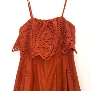 Rust colour flowy jumpsuit